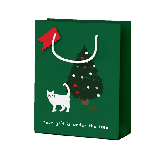 Vtipná dárková vánoční taška s kočkou