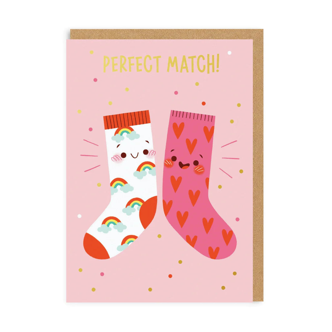 Valentýnské přání s motivem ponožek Perfect Match, A6