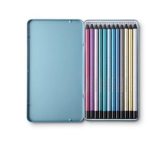 Metalické pastelky, sada 12ks